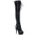 Pleaser DELIGHT-3029 Plateau Overknee Stiefel Lack Holograma Schwarz EU-35 / US-5