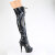 Pleaser DELIGHT-3029 Plateau Overknee Stiefel Lack Holograma Schwarz EU-35 / US-5