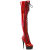 Pleaser DELIGHT-3029 Plateau Overknee Stiefel Lack Holograma Rot EU-37 / US-7