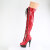 Pleaser DELIGHT-3029 Plateau Overknee Stiefel Lack Holograma Rot EU-37 / US-7