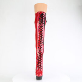Pleaser DELIGHT-3029 Plateau Overknee Stiefel Lack...