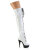Pleaser DELIGHT-3029 Plateau Overknee Stiefel Lack Holograma Weiß EU-35 / US-5