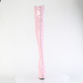 Pleaser DELIGHT-3063 Plateau Overknee Stiefel Lack Pink...