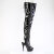 Pleaser DELIGHT-4017 Plateau Overknee Stiefel Lack Schwarz EU-37 / US-7