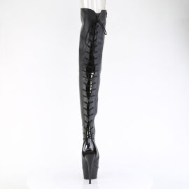 Pleaser DELIGHT-4019 Plateau Overknee Stiefel Kunstleder Schwarz EU-42 / US-12