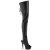 Pleaser DELIGHT-4019 Plateau Overknee Stiefel Kunstleder Schwarz EU-42 / US-12