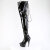 Pleaser DELIGHT-4063 Plateau Overknee Stiefel Lack Schwarz EU-35 / US-5