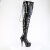 Pleaser DELIGHT-4063 Plateau Overknee Stiefel Lack Schwarz EU-35 / US-5