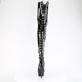 Pleaser DELIGHT-4063 Plateau Overknee Stiefel Lack Schwarz EU-37 / US-7