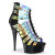 Pleaser DELIGHT-600-9 Plateau Stiefeletten Lack Holograma Bunt EU-35 / US-5