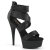 Pleaser DELIGHT-620 Plateau Sandaletten Stoff Schwarz EU-35 / US-5