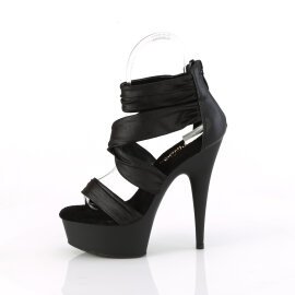 Pleaser DELIGHT-620 Plateau Sandaletten Stoff Schwarz EU-36 / US-6