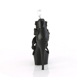 Pleaser DELIGHT-620 Plateau Sandaletten Stoff Schwarz EU-36 / US-6