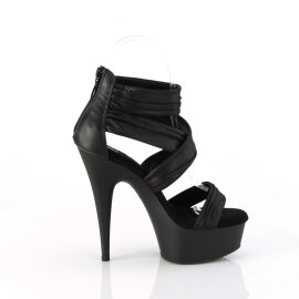 Pleaser DELIGHT-620 Plateau Sandaletten Stoff Schwarz EU-36 / US-6