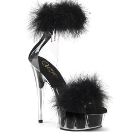 Pleaser DELIGHT-624F Plateau Sandaletten Clear Schwarz...