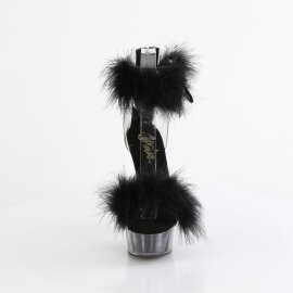 Pleaser DELIGHT-624F Plateau Sandaletten Clear Schwarz...