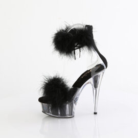 Pleaser DELIGHT-624F Plateau Sandaletten Clear Schwarz EU-35 / US-5