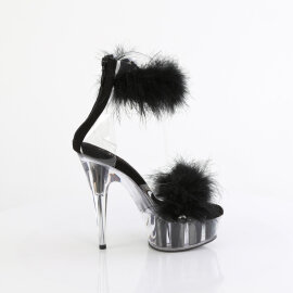 Pleaser DELIGHT-624F Plateau Sandaletten Clear Schwarz EU-35 / US-5
