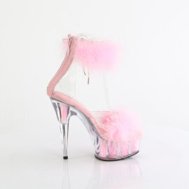Pleaser DELIGHT-624F Plateau Sandaletten Clear Pink EU-40 / US-10