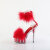 Pleaser DELIGHT-624F Plateau Sandaletten Clear Rot EU-36 / US-6