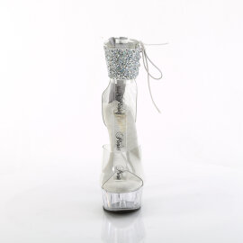Pleaser DELIGHT-624RS-02 Plateau Sandaletten Clear Strass Transparent EU-37 / US-7