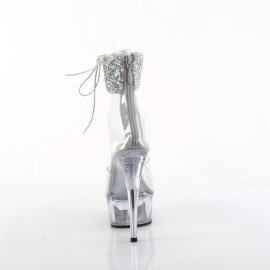 Pleaser DELIGHT-624RS-02 Plateau Sandaletten Clear Strass Transparent EU-37 / US-7