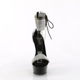 Pleaser DELIGHT-627RS Plateau Sandaletten Clear Strass...