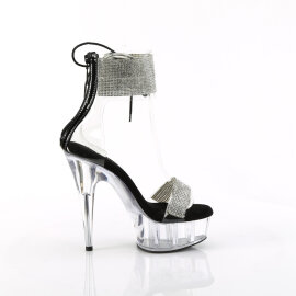 Pleaser DELIGHT-627RS Plateau Sandaletten Clear Strass Transparent EU-37 / US-7