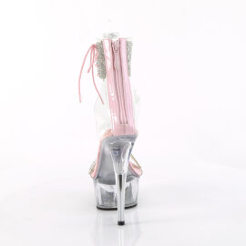 Pleaser DELIGHT-627RS Plateau Sandaletten Clear Strass Silber EU-35 / US-5