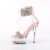 Pleaser DELIGHT-627RS Plateau Sandaletten Clear Strass Silber EU-35 / US-5