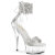 Pleaser DELIGHT-627RS Plateau Sandaletten Clear Strass Transparent Silber EU-38 / US-8