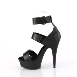 Pleaser DELIGHT-629 Plateau Sandaletten Kunstleder Schwarz EU-35 / US-5