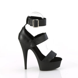 Pleaser DELIGHT-629 Plateau Sandaletten Kunstleder Schwarz EU-35 / US-5