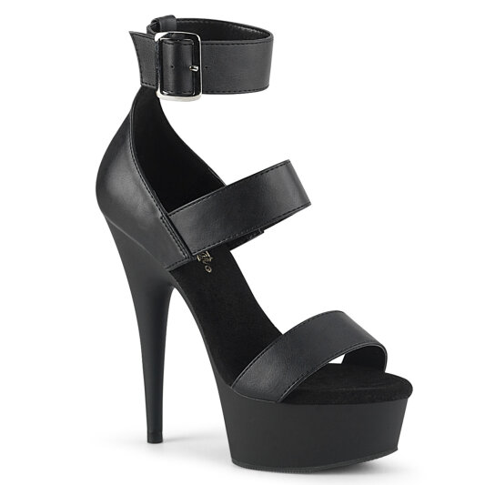 Pleaser DELIGHT-629 Plateau Sandaletten Kunstleder Schwarz EU-37 / US-7