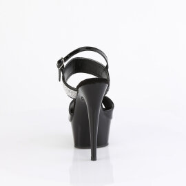 Pleaser DELIGHT-639 Plateau Sandaletten Lack Schwarz EU-43 / US-13