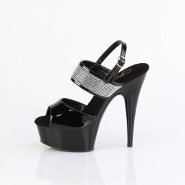Pleaser DELIGHT-639 Plateau Sandaletten Lack Schwarz EU-38 / US-8