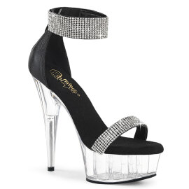 Pleaser DELIGHT-641 Plateau Sandaletten Stoff Clear...