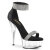 Pleaser DELIGHT-641 Plateau Sandaletten Stoff Clear Schwarz EU-35 / US-5