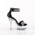 Pleaser DELIGHT-641 Plateau Sandaletten Stoff Clear Schwarz EU-35 / US-5