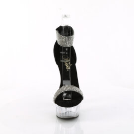 Pleaser DELIGHT-641 Plateau Sandaletten Stoff Clear...