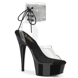Pleaser DELIGHT-691-2RS Plateau Sandaletten Clear Strass...