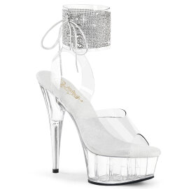 Pleaser DELIGHT-691-2RS Plateau Sandaletten Clear Strass...