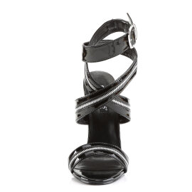 Devious DOMINA-119 Sandaletten Lack Schwarz EU-37 / US-7
