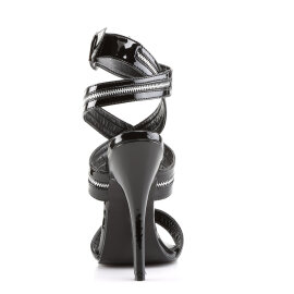 Devious DOMINA-119 Sandaletten Lack Schwarz EU-37 / US-7
