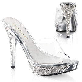 Fabulicious ELEGANT-401 Plateau Pantoletten Chrom Clear...