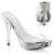 Fabulicious ELEGANT-401 Plateau Pantoletten Chrom Clear Silber EU-37 / US-7