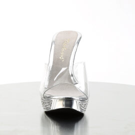 Fabulicious ELEGANT-401 Plateau Pantoletten Chrom Clear...
