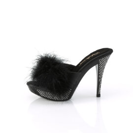 Fabulicious ELEGANT-401F Plateau Pantoletten Kunstleder Schwarz EU-36 / US-6