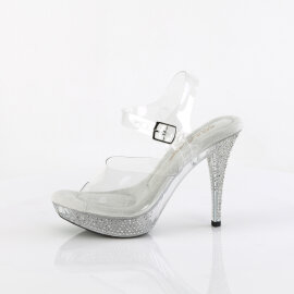 Fabulicious ELEGANT-408 Plateau Sandaletten Clear Strass Transparent EU-37 / US-7