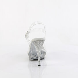 Fabulicious ELEGANT-408 Plateau Sandaletten Clear Strass Transparent EU-37 / US-7